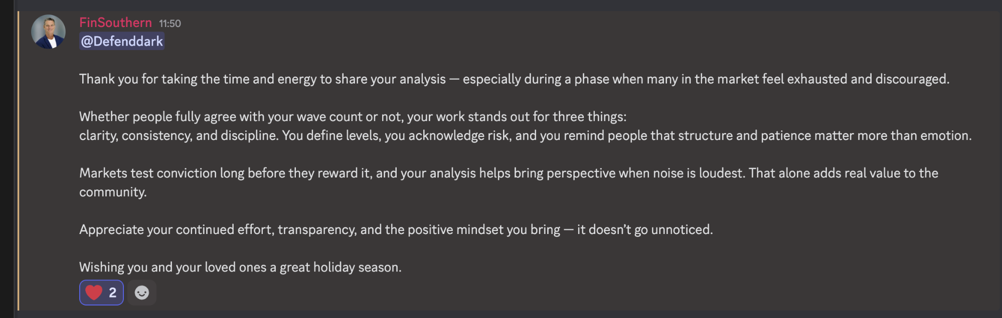Testimonial from FinSouthern — 15 Jan 2026