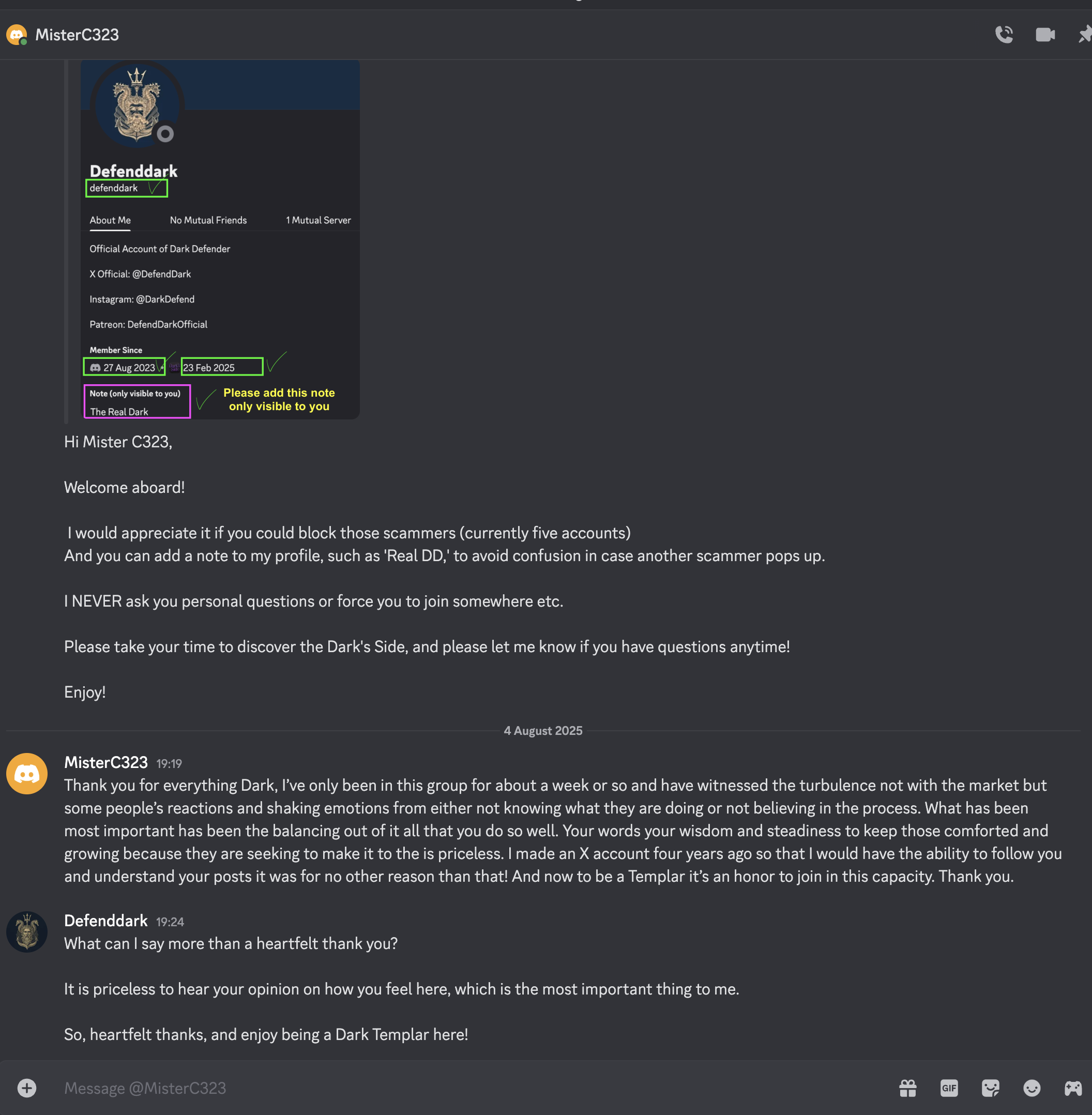 Testimonial from MisterC323 — 4 Aug 2025