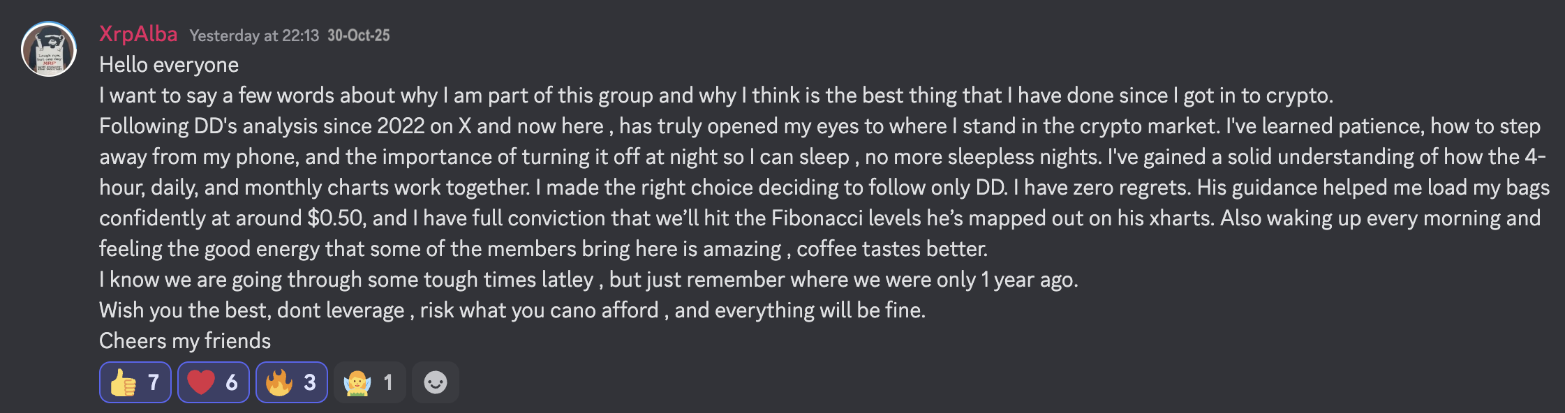 Testimonial from XrpAlba — 30 Oct 2025